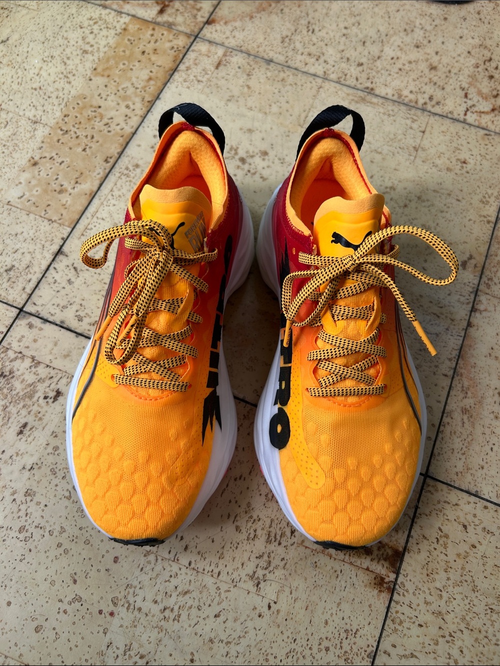 Puma Orange & Red Lightweight Nitro Running Sneakers
